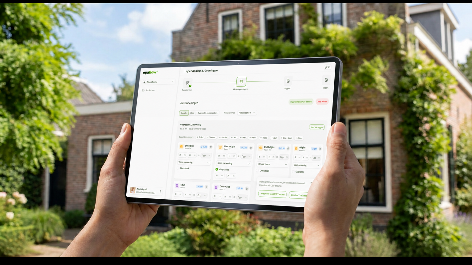 De Epaflow-webapplicatie in gebruik bij een woninginspectie